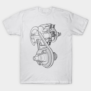 Continuously Variable Transmission CVT Blueprint Black T-Shirt